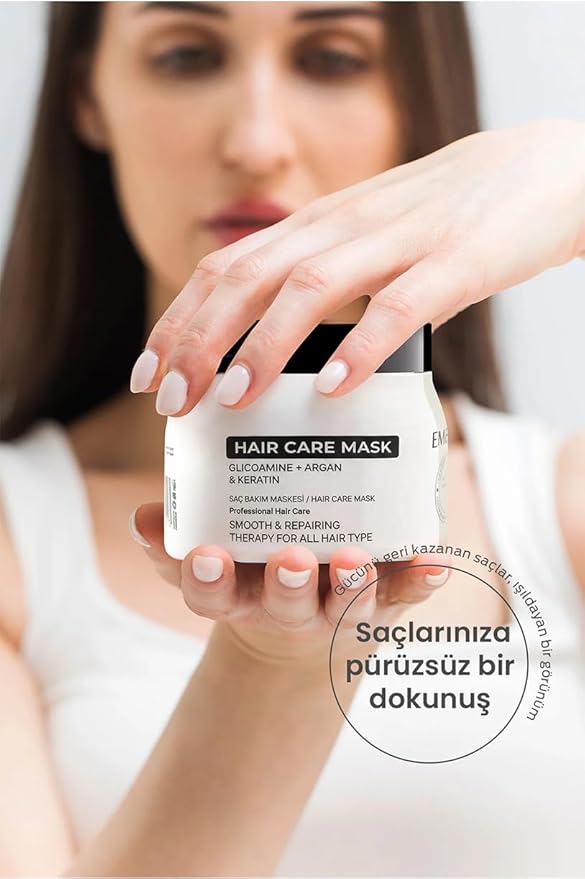 Intensive Keratin Deep Repair Hair Mask – Nourishing & Strengthening Formula for Dry, Damaged and Dull Hair, Moisture-Rich Softening Care, Suitable for All Hair Types 500 ml / 16.91 fl oz