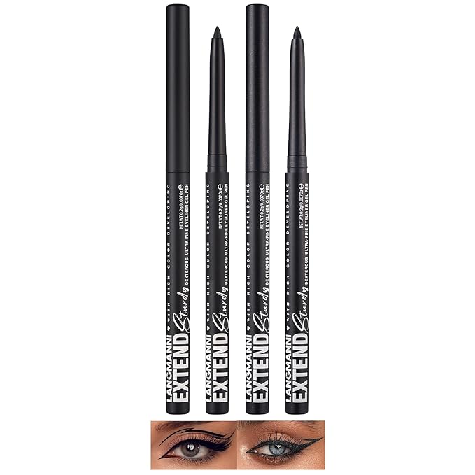 LANGMANNI 2Pcs Metal Colorful Eyeliner Pencil Set - Matte & Shimmer Eye Makeup,Smooth Use Long-Lasting & Waterproof Eyeliner Set(#11+12)