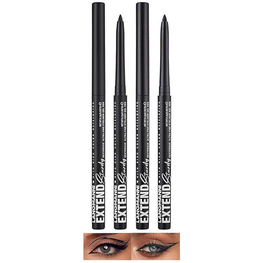 LANGMANNI 2Pcs Metal Colorful Eyeliner Pencil Set - Matte & Shimmer Eye Makeup,Smooth Use Long-Lasting & Waterproof Eyeliner Set(#11+12)