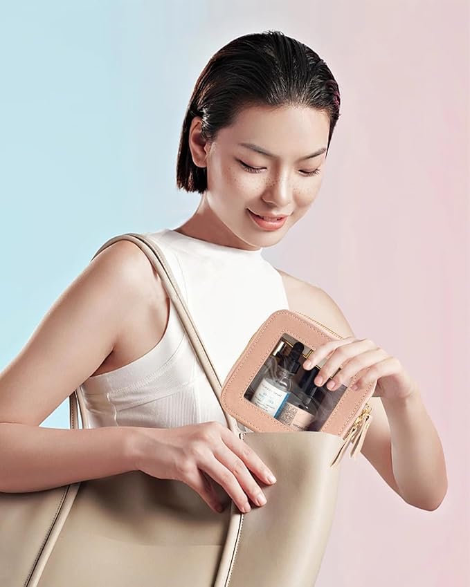 Travel Clear Makeup Bag Set, TSA Approved Cosmetic Bag Case with Zipper Portable Makeup Pouch Toiletry Bag Traveling Cosmetic Organizer Storage Bag Car Organizer Car Essentials