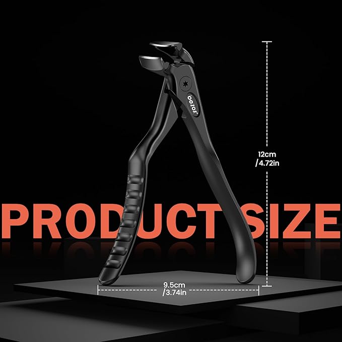 BEZOX Toenail Clippers for Seniors – Upgraded Long Handled Curved Head Toe Nail Clippers for Thick Nails for Elderly - Black