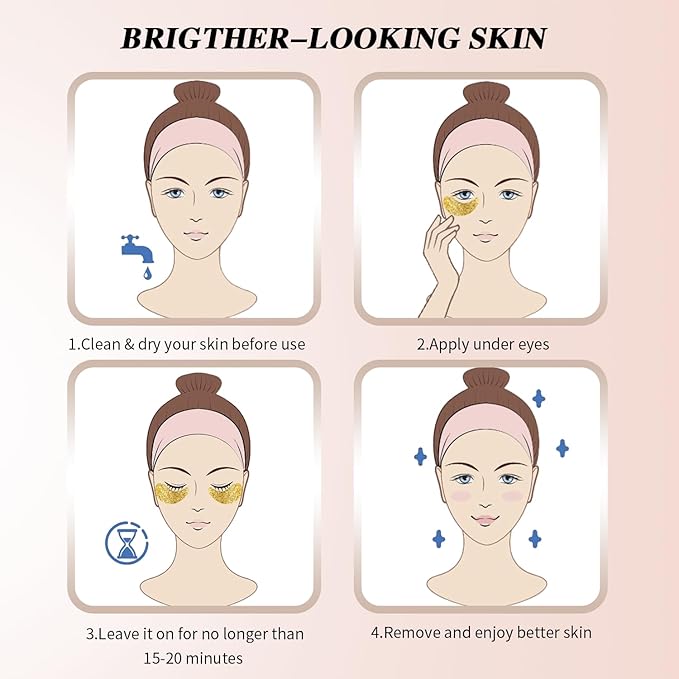 Under Eye Patches (24 Pairs) - Bridesmaid Gift, Valentine's Day Gift- 24K Gold Under Eye Masks for Dark Circles, Puffy Eyes, Wrinkles - Rejuvenating & Revitalizing Eye Skincare Treatment