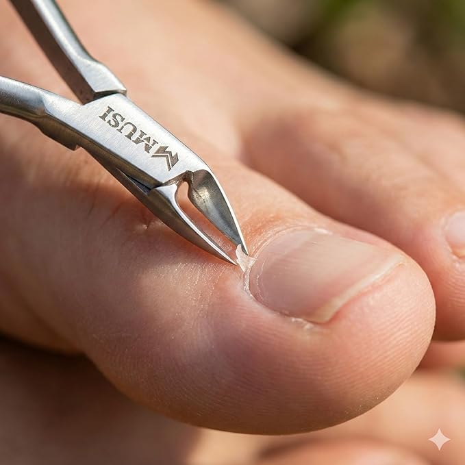 MUSI 3 PC Cuticle Nipper Clippers & Pusher, Trim Cuticles & Remove Dead Skin for Manicure & Pedicure and Groom Fingernails & Toenails with Sharp, Efficient Cuticle Trimmer Kit Men & Women