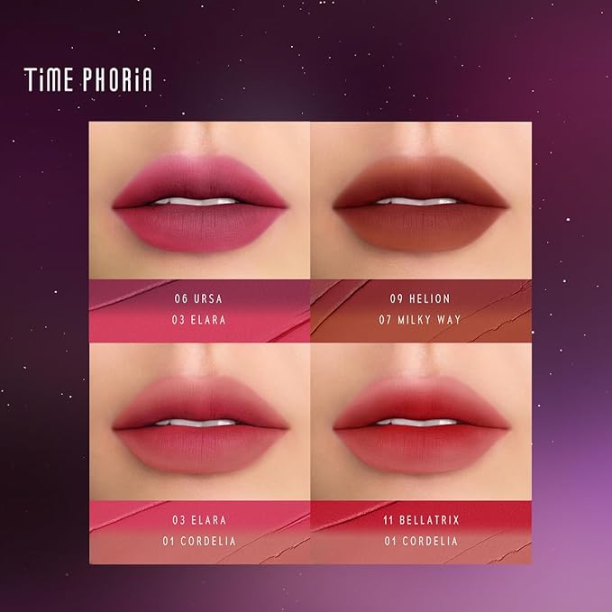 Nebula Velvet Lip Cream, 09 Helion Deep Berry Red Color, Velvet Matte Finish, Lightweight Non-Drying Soft Cream Texture, Blurs Lip Lines, High Pigment Transfer-Proof Long-Lasting Lip Tint