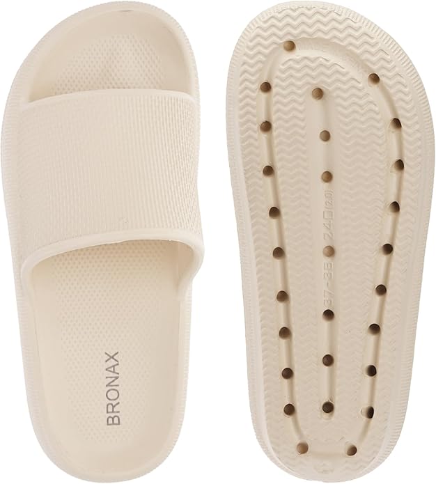 BRONAX Pillow Slippers for Women and Men | House Slides Shower Sandals | Cushioned Thick Sole