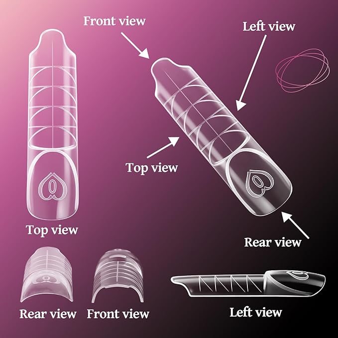 3D French Dual Forms, 150Pcs Nail Mold for Quick Extension, 15 Size Reusable, Salon Nail Art DIY Tools