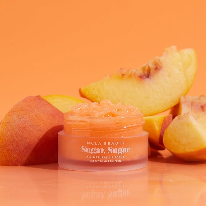 NCLA - Natural Sugar, Sugar Lip Scrub | Vegan, Cruelty-Free, Clean Skincare (Peach)