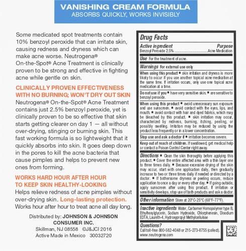 Neutrogena Acne Treatment with Benzoyl Peroxide | Gel | For Face | 0.75 oz | Pack of 2