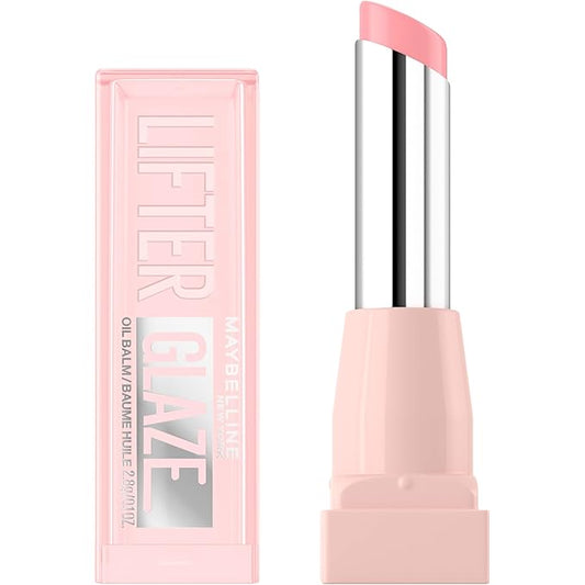MAYBELLINE Lifter Glaze Oil Balm with Hyaluronic Acid and Hydrating Oil Blend, Lip Balm with 24HRs of Smooth, Moisturizing Shine, Pink Drip (Sheer Baby Pink)