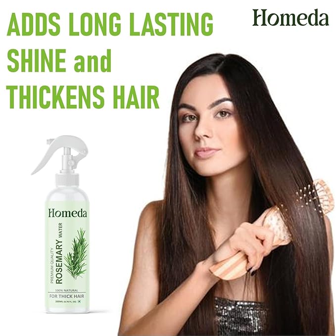 Rosemary Water Spray for Hair Growth (6.8 fl oz) Romero Para el Cabello Tónico de | Rosemary Hydrosol Tonic | Scalp Spray Root Enhancer & Locs (200ml) - Natural, Sulfate, Paraben Free