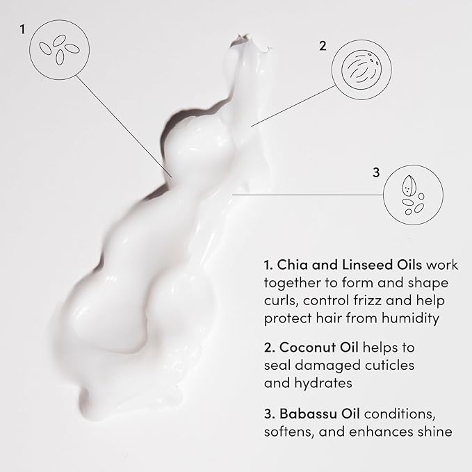 OUAI Travel Size Curl Cream - Curl Defining Cream with Chia & Linseed Oil - Enhances Definition, Hydration & Shine - Tames Frizz & Protects from Humidity - Curly Hair Products for Women (2.5 oz)