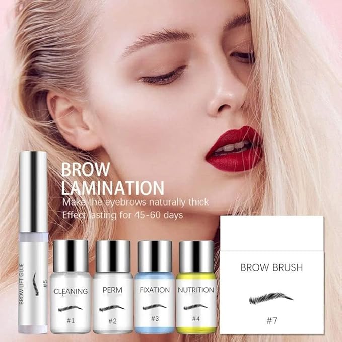 Eyebrow Lamination Kit – DIY Brow Lift Kit& Styling Kit for Fuller, Natural-Looking Brows, At-Home Salon Results, Easy to Use and Lasting