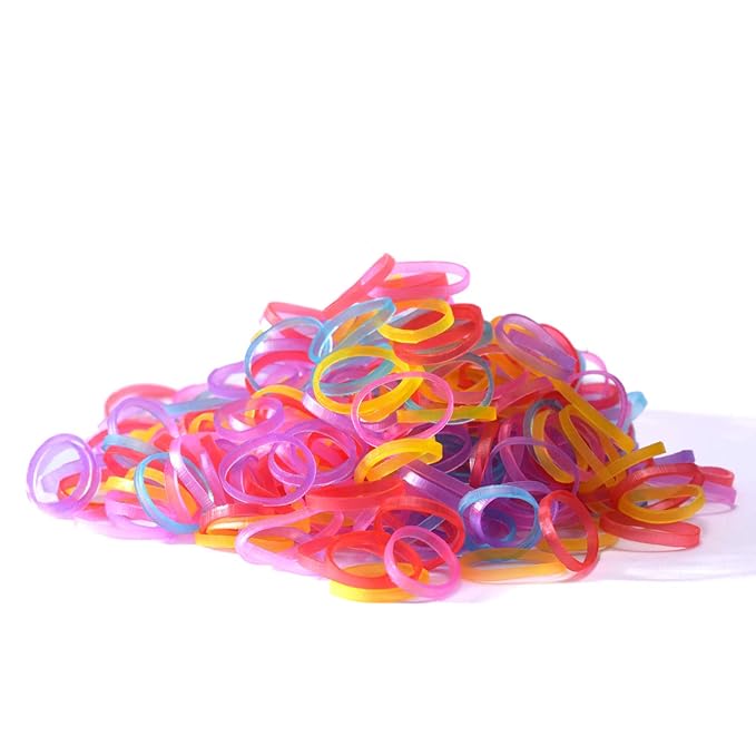 Youxuan Kids Elastics No Damage Colored Hair Bands Fashion Girls Hair Ties 1000 Count Small Size