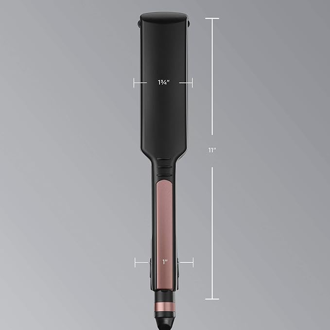 Infiniti PRO CONAIR Rose Gold Ceramic Flat Iron Hair Straightener, 1 3/4-Inch Flat Iron with Extra-Long Plates, Including a Floating Plate, Advanced Heat Technology, Black