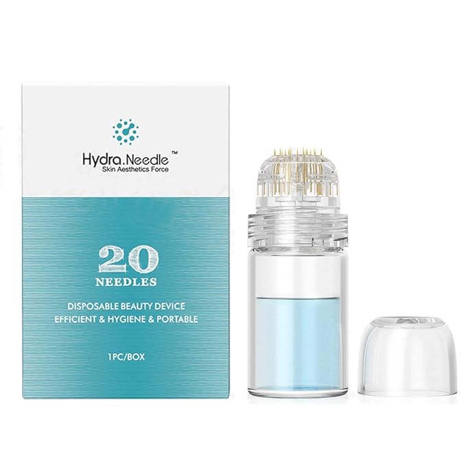 Hydra Microneedle Stamp – Derma Roller Stamp With 5ml Refillable Applicator for Face Serum – Skin Care Tools for Men and Women
