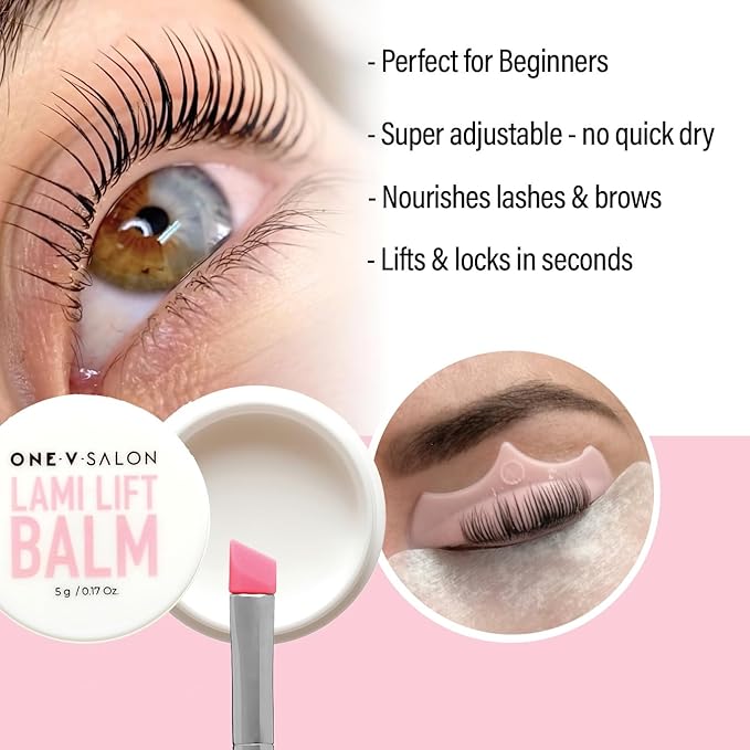 One V Salon Brow Lamination & Lash Lift Kit – 2-in-1 Eyebrow Lamination & Eyelash Lift Set | At-Home DIY Kit for Fuller Brows & Curly Lashes | up to 20 applications with All Tools Included