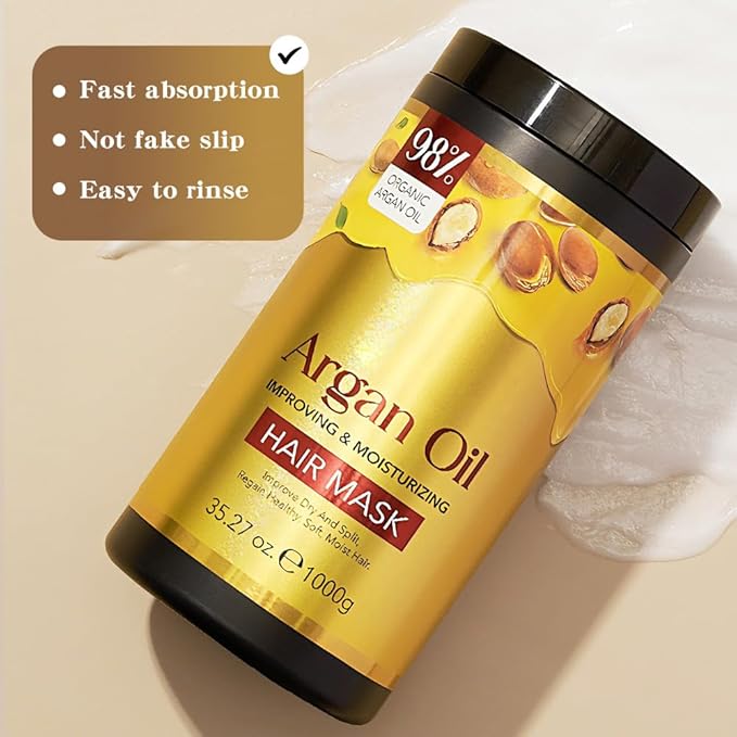 Argan Oil Moisturizing Hair Mask, Deep Conditioning Repair Mask For Damaged Hair, Treatment for Anti-Frizz and Hydration