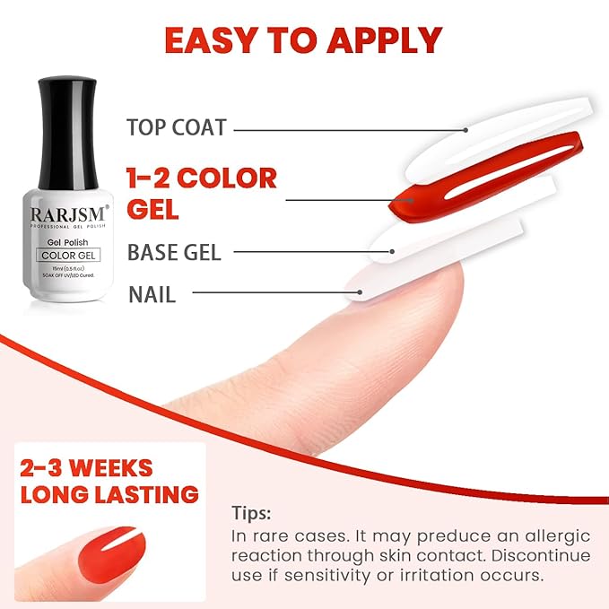 RARJSM Jelly Gel Nail Polish Clear Crystal Glass Translucent Amber Orange Dark Red Transparent Sheer Gel Varnish LED UV Curing Requires French Manicure Soak off for Home Salon Diy Summer Colors 15ML