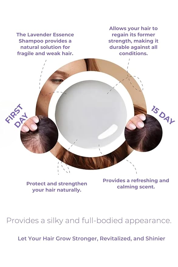 Lavender Shampoo – Botanical Hair Care Shampoo with Lavender Extract for Softness & Shine, Vegan Clean Formula – 14 fl oz