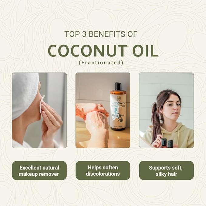 Nature Packaged Fractionated Coconut Oil - Sourced Directly from our Farm Partner in the Philippines - Carrier Oil for Diluting Essential Oils, Body, Hair, and Skin Moisturizer - (1Gallon)