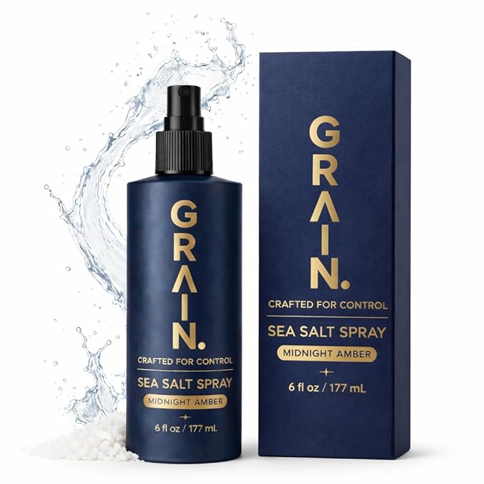 Grain Sea Salt Spray for Men | Texturizing and Volumizing Sea Salt Spray for Hair | Lightweight Volume Mist | Natural Texture | Flexible Hold | Unique Product Formula For all Hair Types | 6floz/177mL