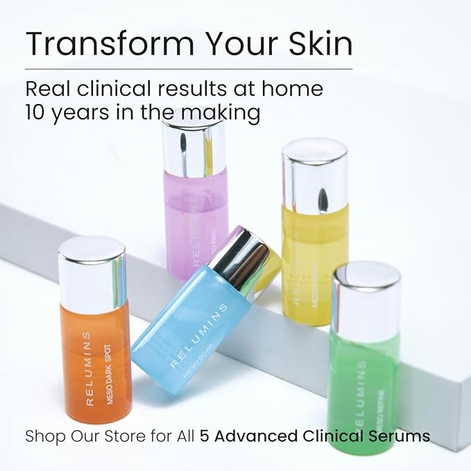Relumins Meso Bright Radiance Self-Care Complete Set – Bundle with Five Serums, RadiantWave Device & Intensive Repair Cream - Supporting Hydration & Glow, Skincare Routine Beauty Gift for Women