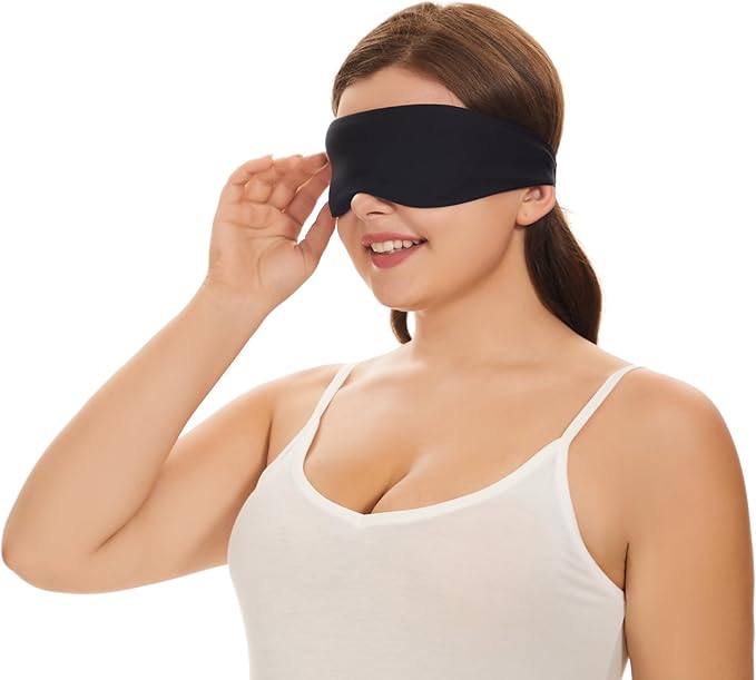 ALASKA BEAR Sleep Mask for Side Sleepers 2022 Headband Design, Cup-Shaped and Extra-Soft, 100 Blackout Eye Mask Shades Cover for Men and Women Home or Travel, Machine Washable, Black