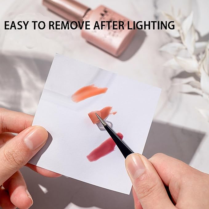 200 Sheets 3 x 3 inch Disposable Nail Polish Palette Paper, Waterproof Makeup Mixing Palette Paper Gel Nail Mixing Tool with 1 Pc Nail Palette Stirring Rod White