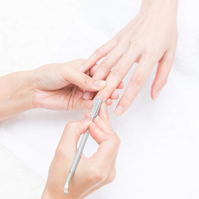 Cuticle Pusher Acetone/Gel/Nail Polish Remover Stainless Steel Professional 3pcs Set Cuticle Scraper Fingernails & Toenails Clean Manicure Tools Cuticle Care for Women&Girl,opove CP-3 (Silver)