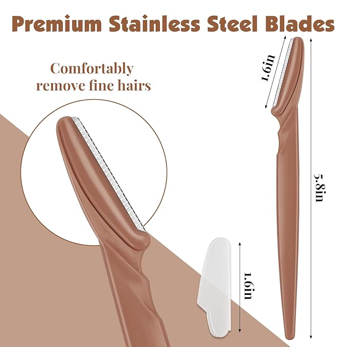 88 Pack Eyebrow Razors & Face Razors for Women – Terracotta Color Dermaplane Razors for Women & Men in Storage Jar, Safe Facial Shaver with Covers, Ideal Stocking Stuffer