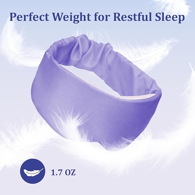 Silk Sleep Mask for Women & Men - 2 Pack Eye Masks for Sleep, 100% Blackout Sleeping Mask, 3D Zero Pressure Side Sleeper Night Blindfold Eye Cover for Travel Nap Couple (Purple & Blue)