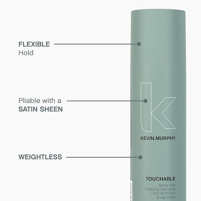 KEVIN.MURPHY TOUCHABLE - Spray Wax Finishing Hair Spray - For All Hair Types - Hair Styling for Texture & Hold - Long Lasting - With Milk Thistle & Carrot Seed Oil - 250 mL / 8.4 fl oz
