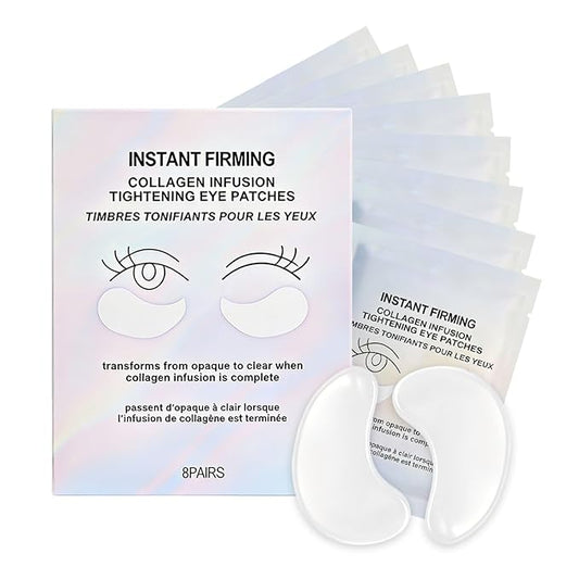 Under Eye Patches -Collagen Firming and Lifting Eye Masks for Puffiness, Dark Circles, Improving Fine Lines and Wrinkles, with Hyaluronic Acid for Hydration and Firming Eye Care Patches, 8 Pair Pack