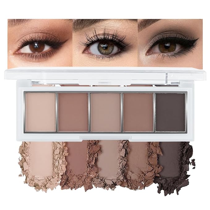 Mini Taupe Grey Palette: Your go-to for natural & smokey looks! This ultra-blendable, matve formula creates the perfect contour & nude eye. Made to make blue & green eyes pop!