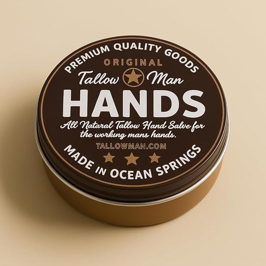 Tallow Man Hand Salve – Heavy-Duty Hand Repair for Working Men | Grass-Fed Tallow 5oz