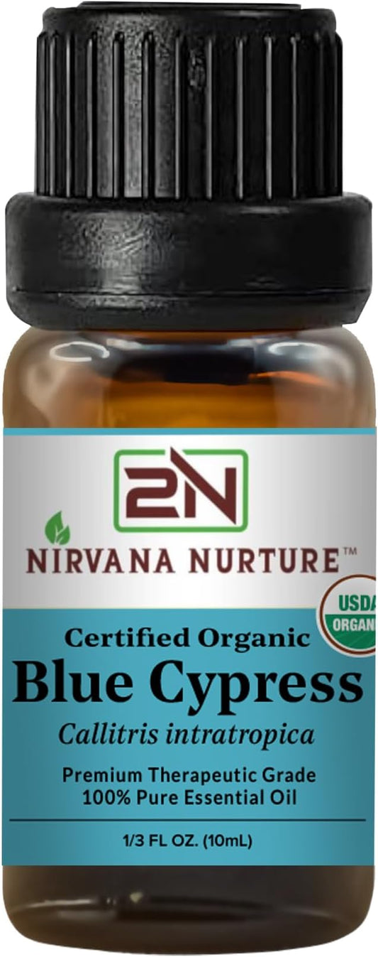 Blue Cypress Essential Oil USDA Certified Organic, 100% Pure Natural Premium Grade, Undiluted