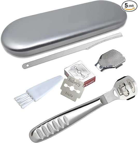 Callus Shaver，Pedicure Foot File Kit，Foot File Callus Remover，Stainless Steel Foot Care Tool for Removing Hard Skin, Cracked Heels, and Dead Skin