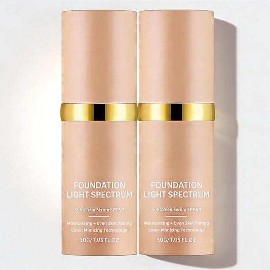 Chromia 4-in-1 Adaptive Foundation - Color Changing Foundation, SPF 50, Hypoallergenic Hydrating Liquid Concealer, Long-lasting & Waterproof Natural Finish - 1.05 fl oz (2PCS)