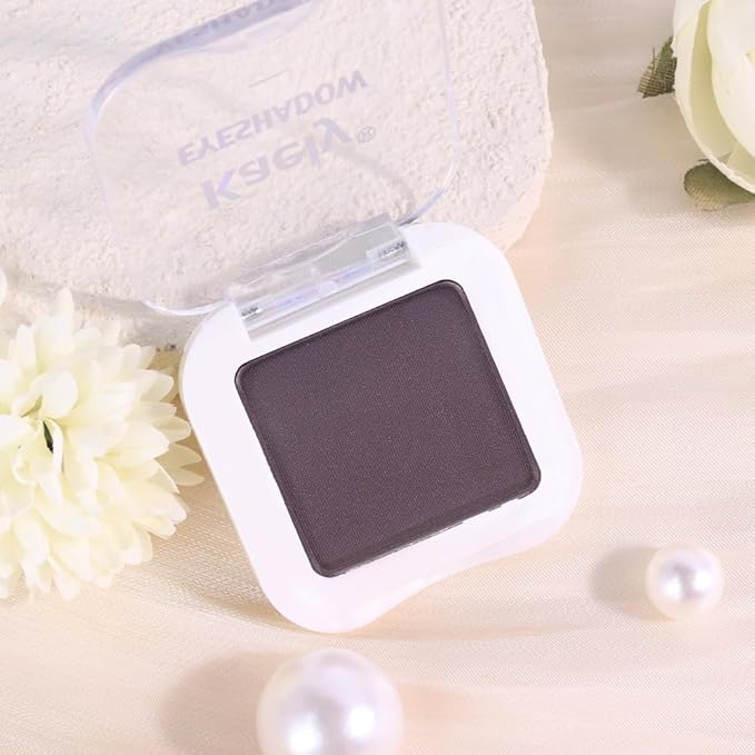 evpct Dark Brandied Plum Matte Single Eye Shadow Palette Makeup for Older Women, Deep Mauve Plum Purple Natural Cream Eyeshadow Palette for Green Eyes, High Pigment Mini Monochrome Eyeshadow