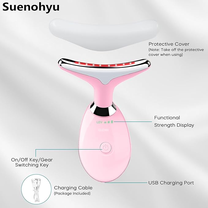 Facial Massager, Portable Face Neck Massager Wand for Skin Care(Light Pink)