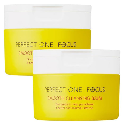 PERFECT ONE FOCUS Smooth Cleansing Balm Makeup Remover–Gentle Face Cleanser Makeup Cleansing Balm that Melts Away Makeup, Deep Pore Cleanser–Moisturizing Face Balm for All Skin Types, 2-Pack 75g x 2)