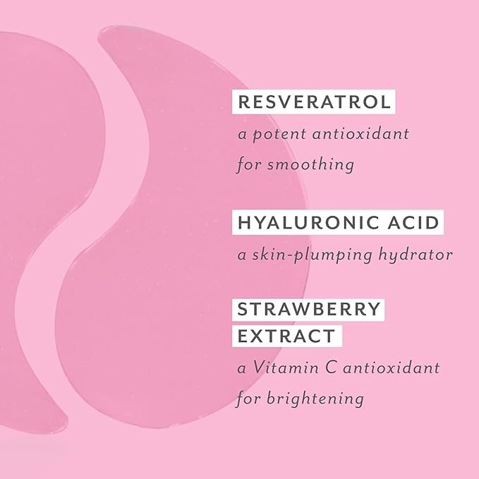 Patchology Serve Chilled Rosé Hydrating Under Eye Patches – Hyaluronic Acid & Antioxidant-Infused Eye Masks to Reduce Dark Circles, Puffiness & Fine Lines - Ideal Skincare Essentials (5 Pairs)