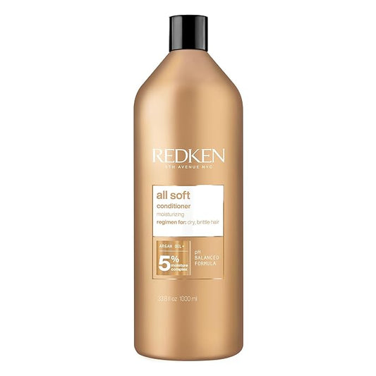 Redken All Soft Conditioner | Moisturizes and Deeply Hydrates| Softens, Smooths, and Adds Shine| Nourishing Conditioner for Dry Hair | Safe for Color-Treated Hair | With Argan Oil