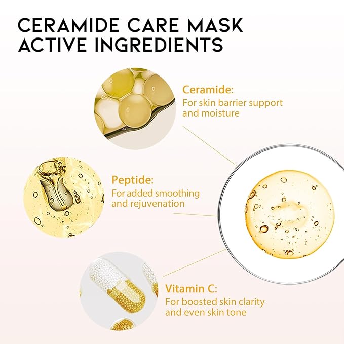 #OOTD Face Mask Korean Skincare for Dry Sensitive Skin | Hydrating, Revitalizing, Calming, Collagen, Ceramide, Cica, Vitamin C Serum Sheet Masks (12EA)