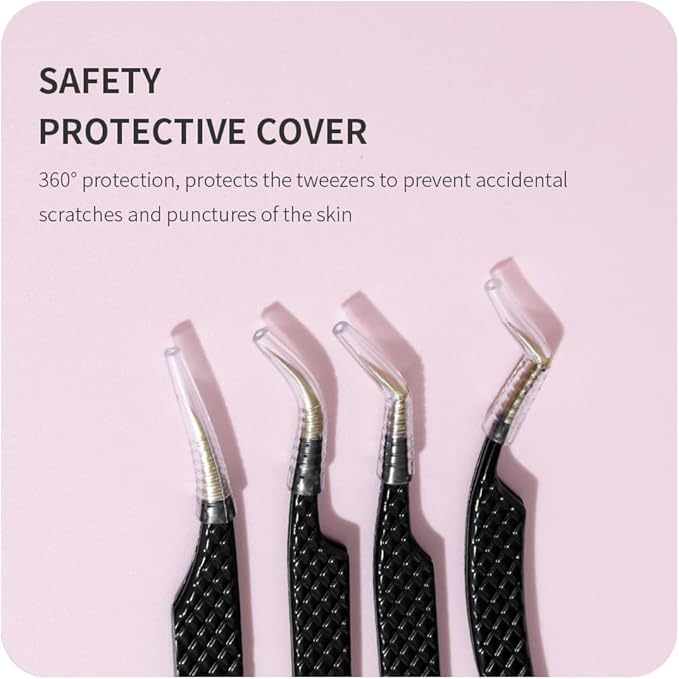 Lash Tweezers for Eyelash Extensions,Precision Fiber Tip for Volume Eyelash Extensions,Lash Extension Tweezers for Easy Application and Removal-A01