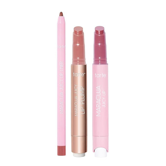 tarte maracuja juicy must-have mauves lip trio – Hydrating Balm, Plumping Gloss & Lip Liner Set for Smooth, Moisturized Lips with Nourishing Color & Shine, Vegan & Cruelty-Free, full size