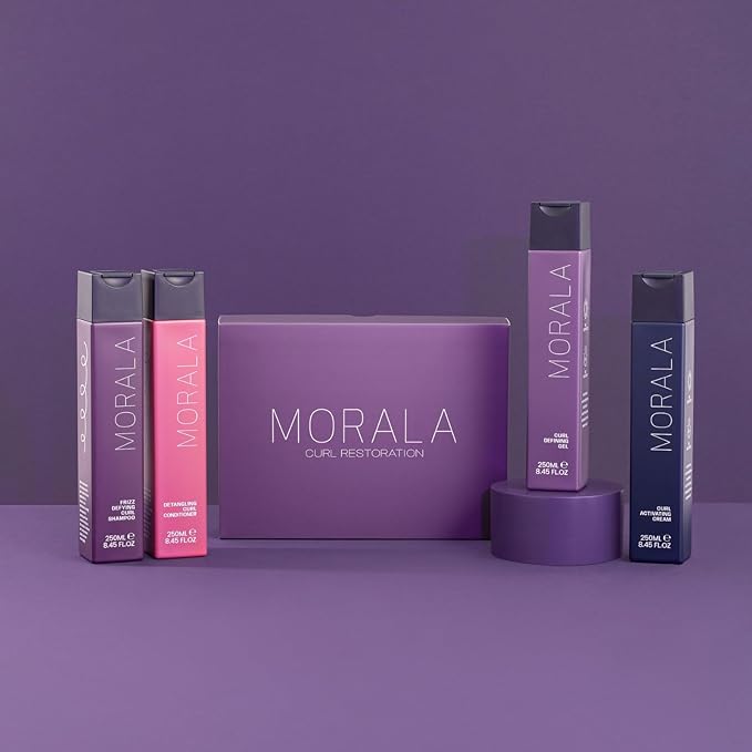 Curl Restoration Bundle, 4 x 8.45fl.oz Full Sizes in Gift Box, Curl Enhancing Set with Frizz Defying Shampoo, Detangling Conditioner, Curl Activator Cream and Defining Gel