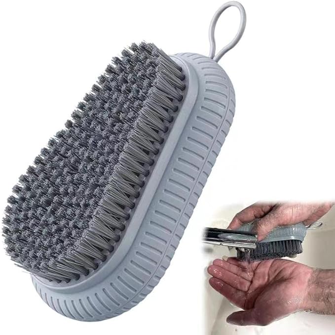 VWMYQ Heavy Duty Fingernail Scrub Brush, Durable Stiff Bristles Hand and Nail Cleaning Brush for Men & Mechanics (Hand Wash Brush - Grey)