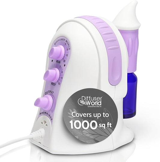 1000 Sq Ft Waterless Diffuser for Essential Oils, Made in USA Lavender Waterless Aroma Atomizer for Home Large Room Fragrance, Home Scent Machine, Air Aromatherapy with Adjustable Timer