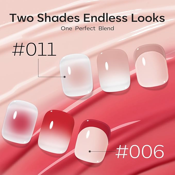 modelones Pat Paint Gel Nail Polish, 2 Colors Soak Off UV Patting Gel Polish Pigmented Colors for Ombre & Gradient & Blush Blooming & French Tip Nail Art, Radiant Red